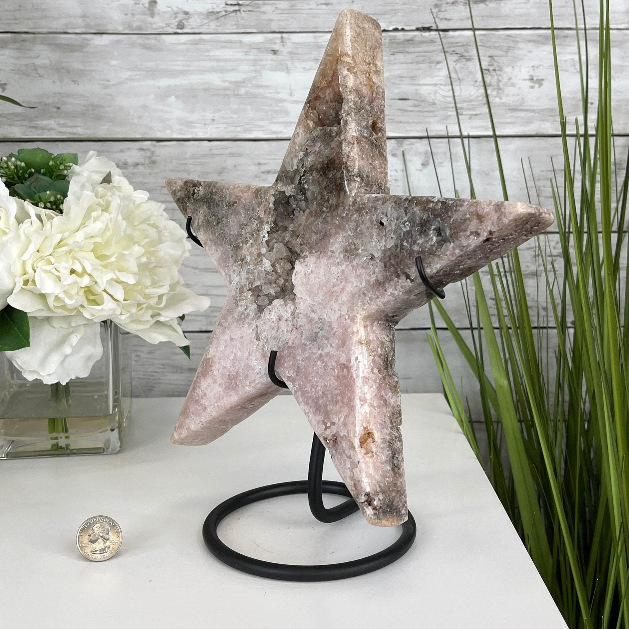 Pink Amethyst Star on a Metal Stand 11.25" Tall #5746-0022 by Brazil Gems - Brazil GemsBrazil GemsPink Amethyst Star on a Metal Stand 11.25" Tall #5746-0022 by Brazil GemsStars5746-0022