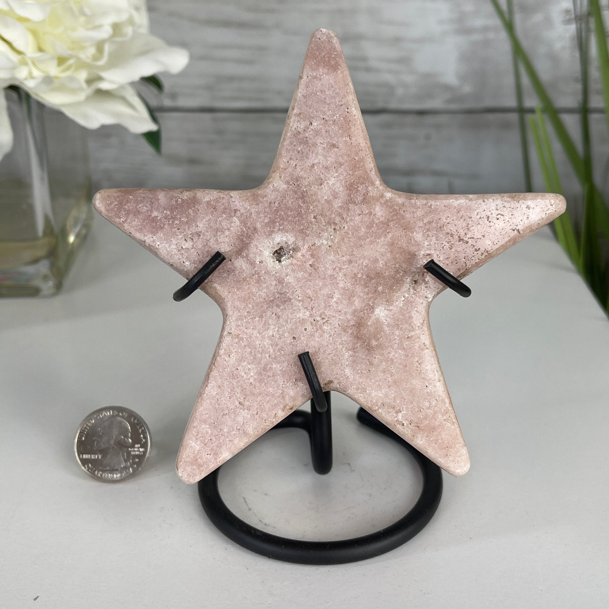 Pink Amethyst Star on a Metal Stand 5.5" Tall #5746-0003 by Brazil Gems - Brazil GemsBrazil GemsPink Amethyst Star on a Metal Stand 5.5" Tall #5746-0003 by Brazil GemsStars5746-0003