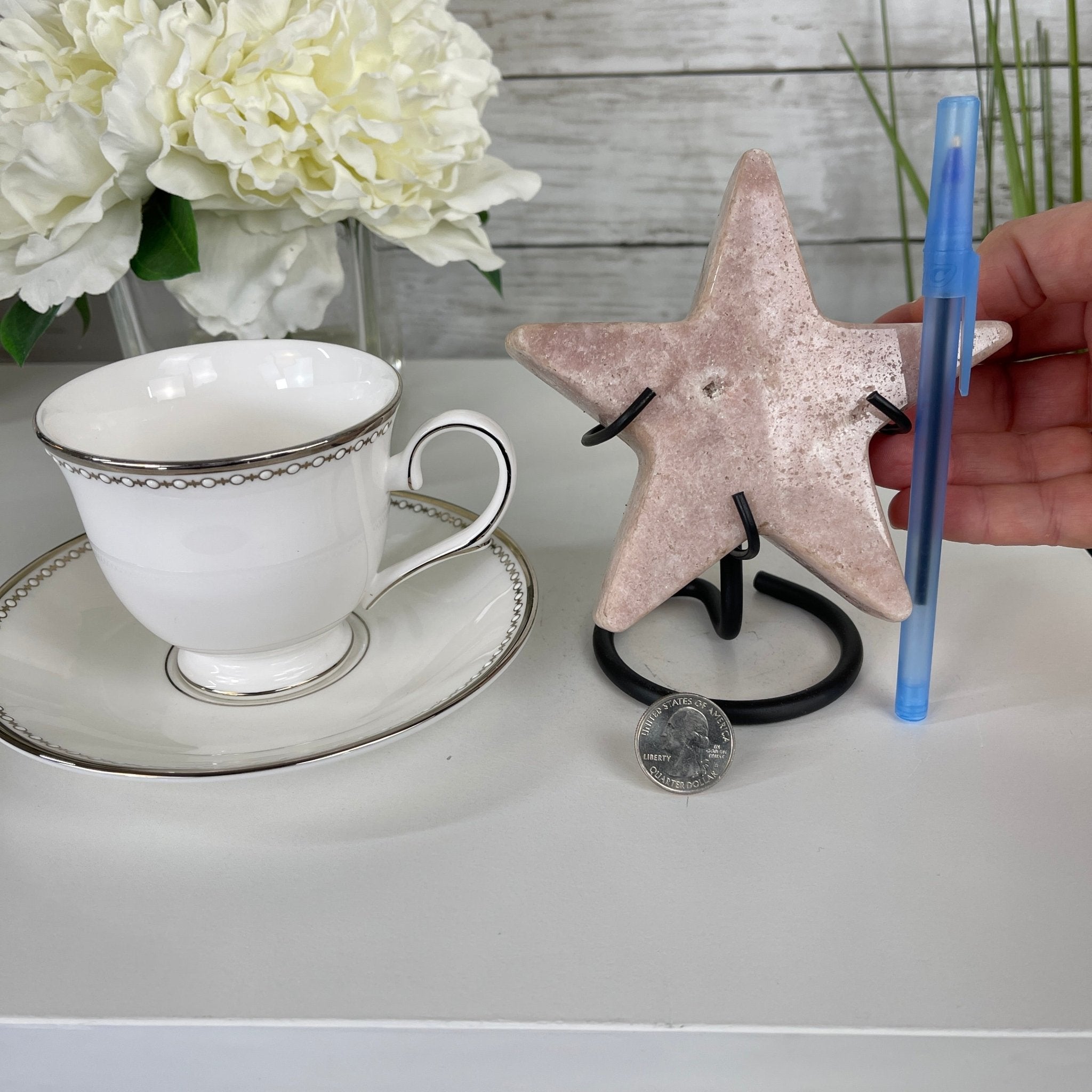 Pink Amethyst Star on a Metal Stand 5.5" Tall #5746-0003 by Brazil Gems - Brazil GemsBrazil GemsPink Amethyst Star on a Metal Stand 5.5" Tall #5746-0003 by Brazil GemsStars5746-0003