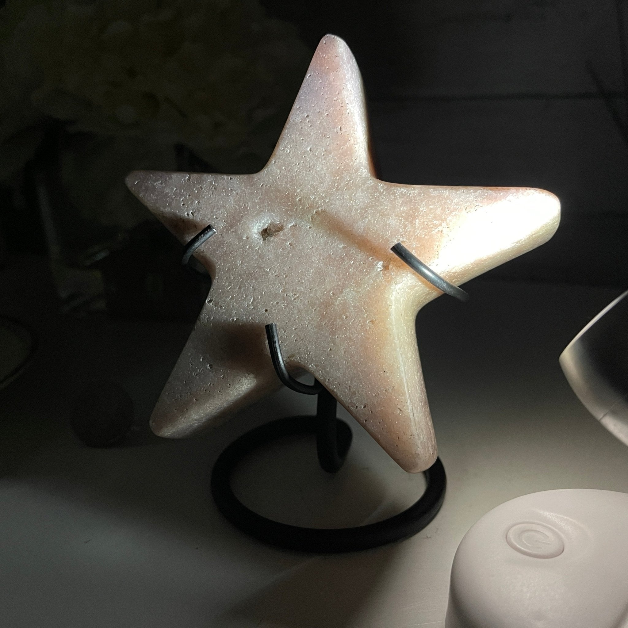 Pink Amethyst Star on a Metal Stand 5.5" Tall #5746-0003 by Brazil Gems - Brazil GemsBrazil GemsPink Amethyst Star on a Metal Stand 5.5" Tall #5746-0003 by Brazil GemsStars5746-0003