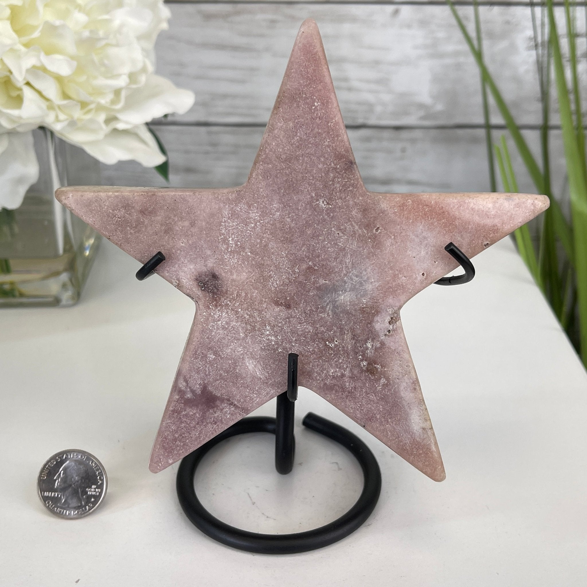 Pink Amethyst Star on a Metal Stand 6.75" Tall #5746-0010 by Brazil Gems - Brazil GemsBrazil GemsPink Amethyst Star on a Metal Stand 6.75" Tall #5746-0010 by Brazil GemsStars5746-0010