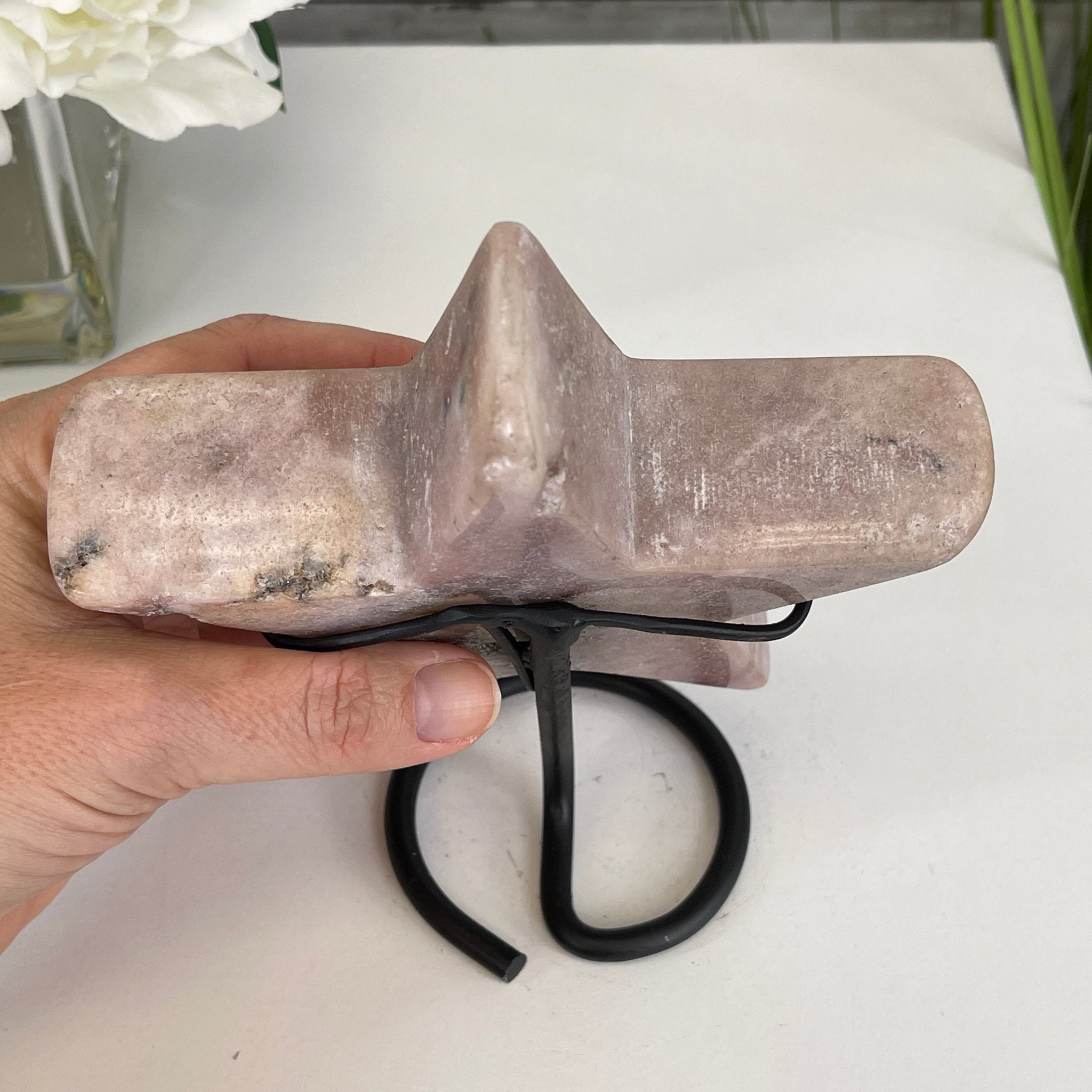 Pink Amethyst Star on a Metal Stand 6.75" Tall #5746-0010 by Brazil Gems - Brazil GemsBrazil GemsPink Amethyst Star on a Metal Stand 6.75" Tall #5746-0010 by Brazil GemsStars5746-0010