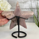 Pink Amethyst Star on a Metal Stand 6.75" Tall #5746-0010 by Brazil Gems - Brazil GemsBrazil GemsPink Amethyst Star on a Metal Stand 6.75" Tall #5746-0010 by Brazil GemsStars5746-0010