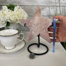 Pink Amethyst Star on a Metal Stand 6.75" Tall #5746-0016 by Brazil Gems - Brazil GemsBrazil GemsPink Amethyst Star on a Metal Stand 6.75" Tall #5746-0016 by Brazil GemsStars5746-0016