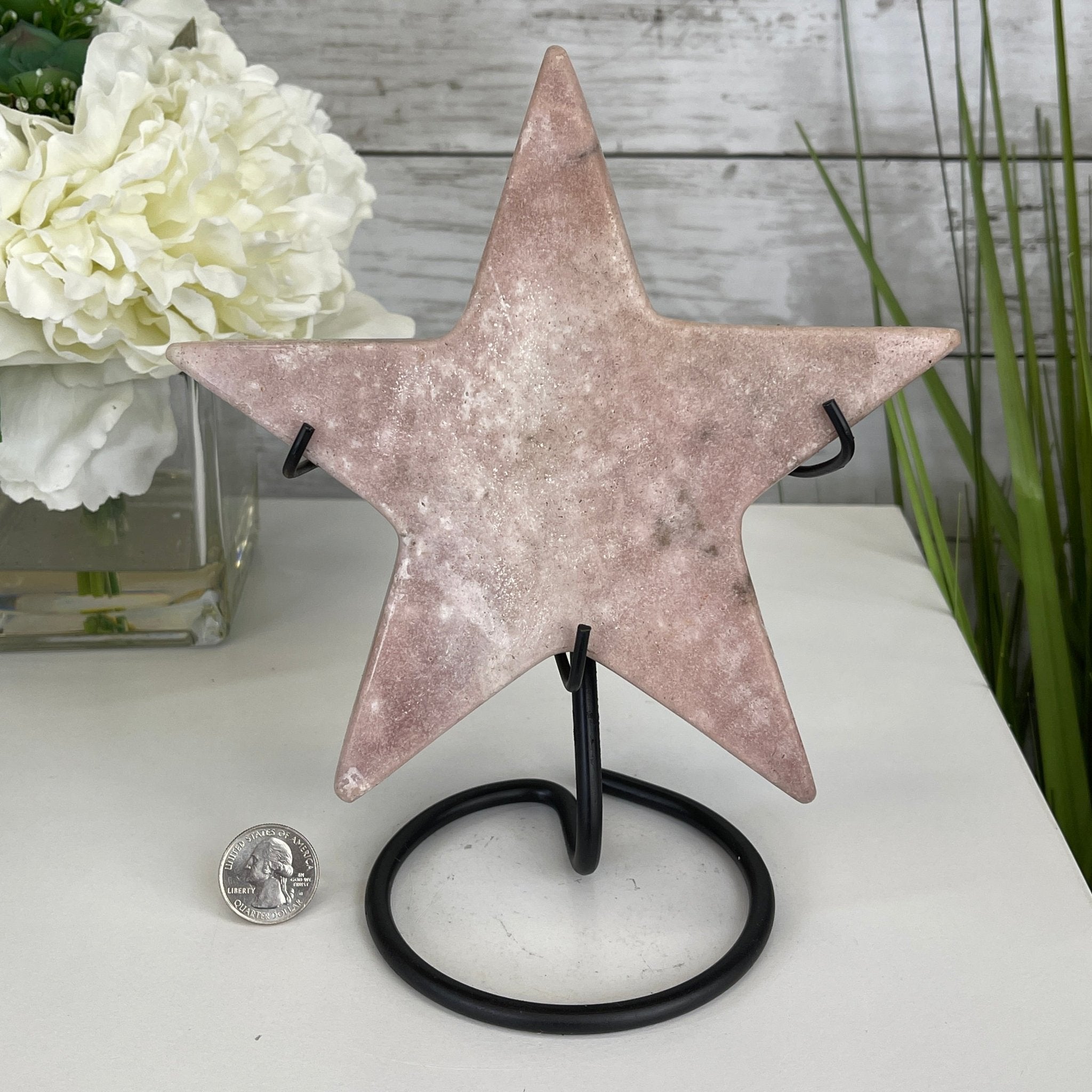 Pink Amethyst Star on a Metal Stand 6.75" Tall #5746-0016 by Brazil Gems - Brazil GemsBrazil GemsPink Amethyst Star on a Metal Stand 6.75" Tall #5746-0016 by Brazil GemsStars5746-0016