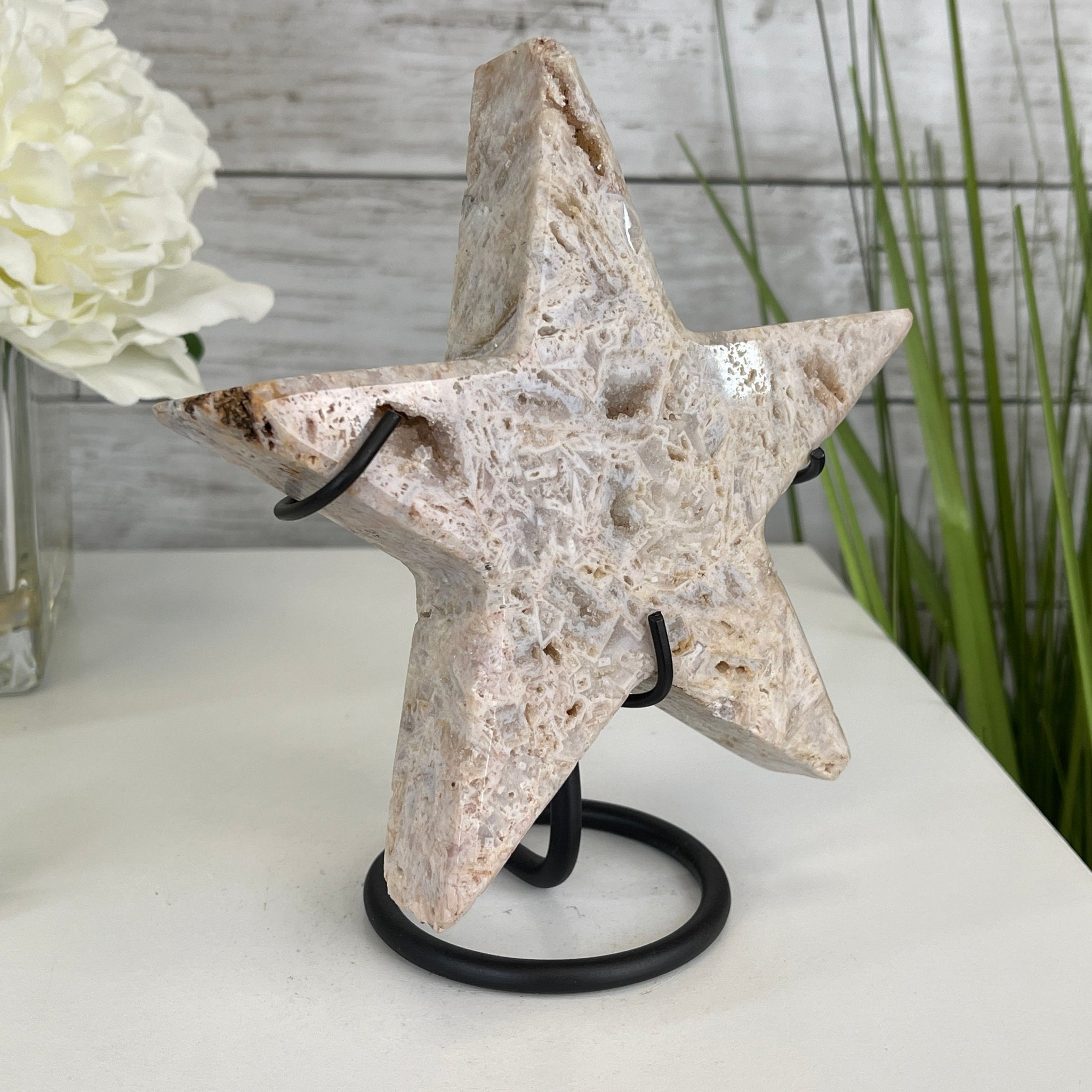 Pink Amethyst Star on a Metal Stand 7" Tall #5746-0007 by Brazil Gems - Brazil GemsBrazil GemsPink Amethyst Star on a Metal Stand 7" Tall #5746-0007 by Brazil GemsStars5746-0007