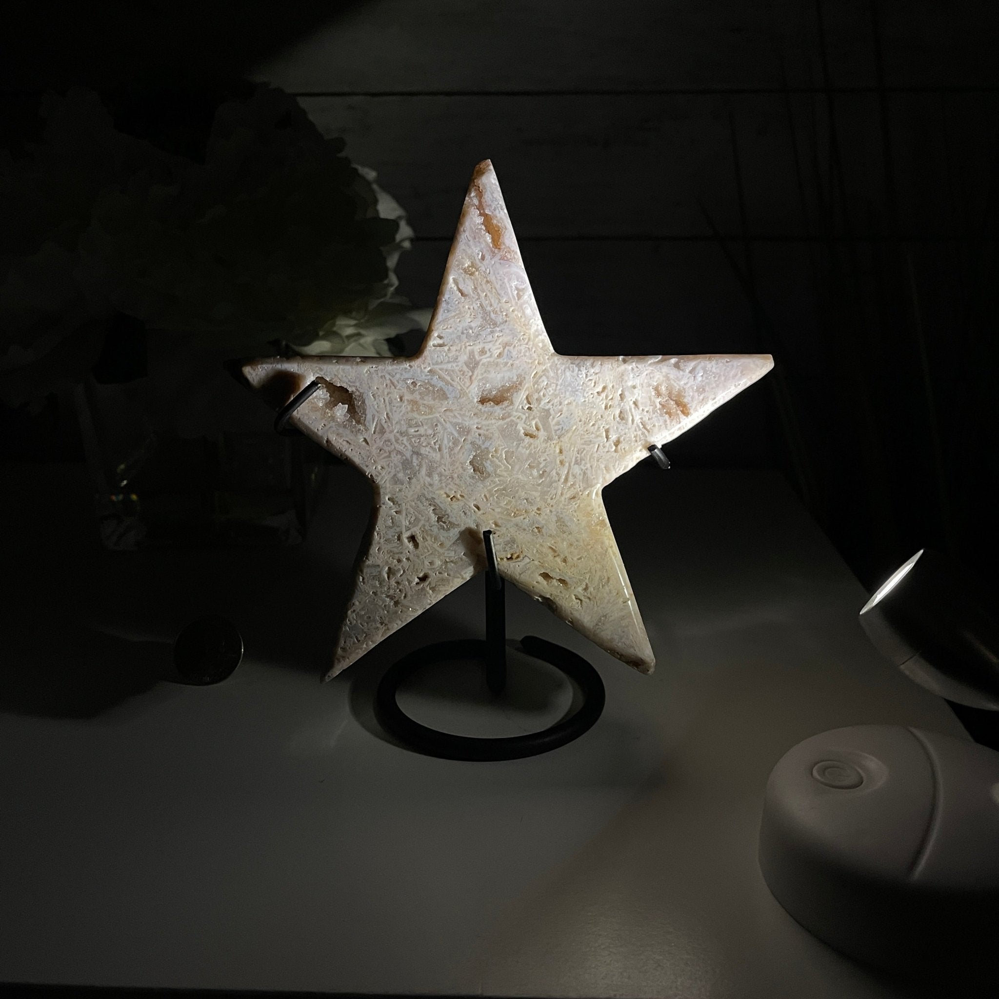 Pink Amethyst Star on a Metal Stand 7" Tall #5746-0007 by Brazil Gems - Brazil GemsBrazil GemsPink Amethyst Star on a Metal Stand 7" Tall #5746-0007 by Brazil GemsStars5746-0007