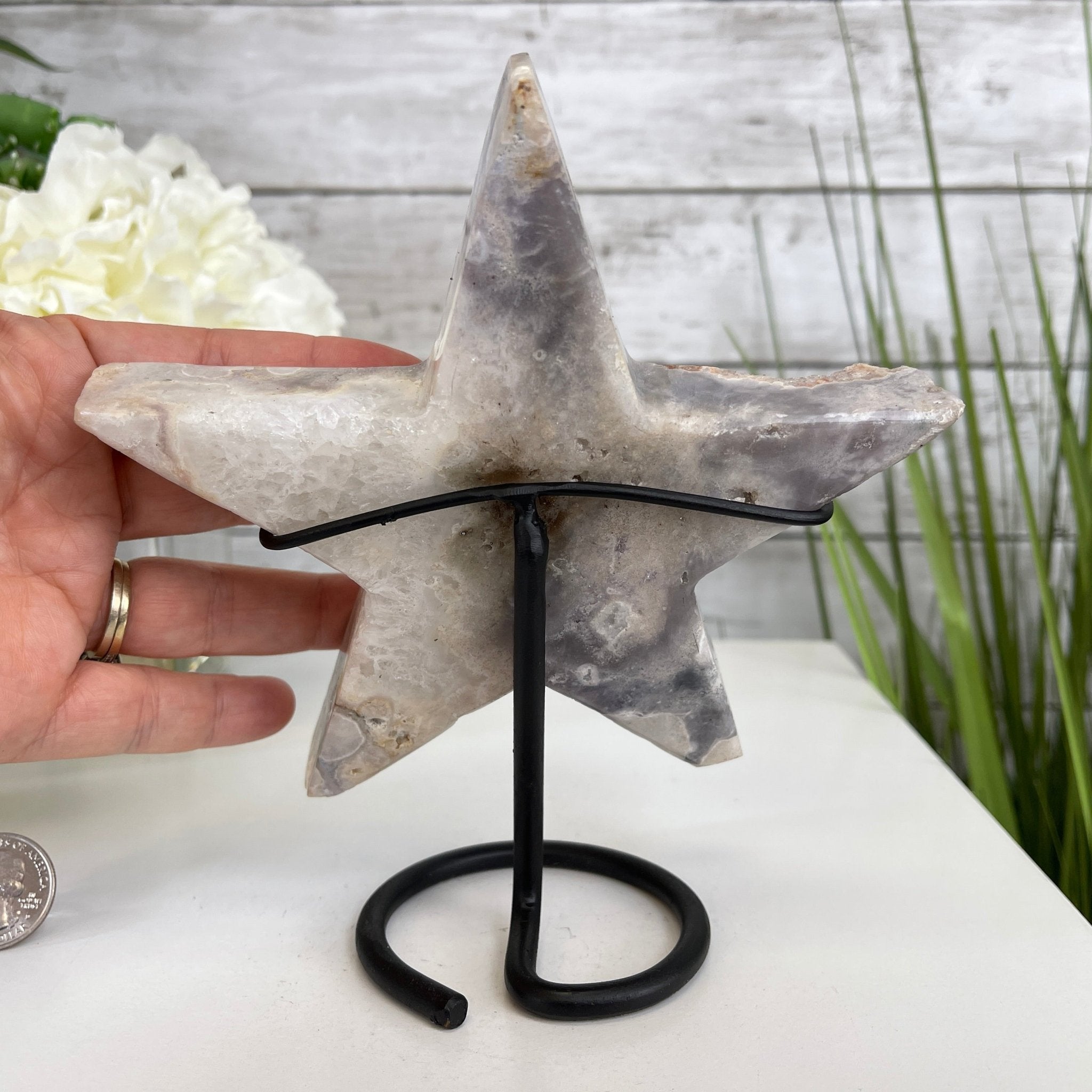 Pink Amethyst Star on a Metal Stand 7.25" Tall #5746-0005 by Brazil Gems - Brazil GemsBrazil GemsPink Amethyst Star on a Metal Stand 7.25" Tall #5746-0005 by Brazil GemsStars5746-0005