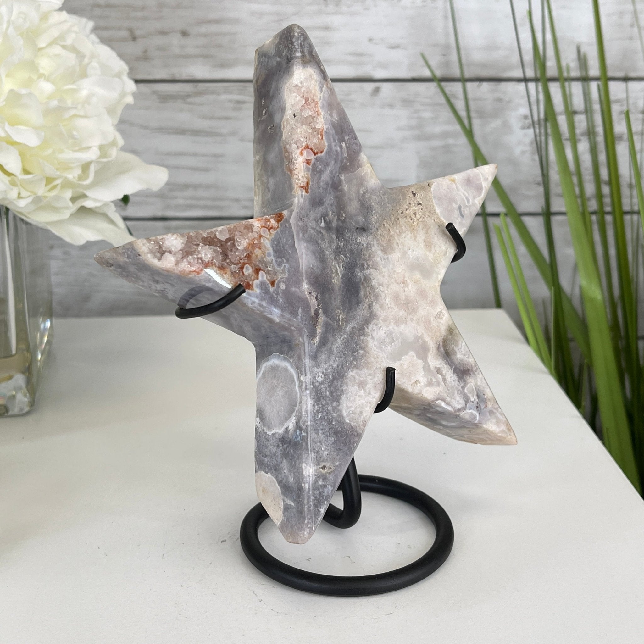 Pink Amethyst Star on a Metal Stand 7.25" Tall #5746-0005 by Brazil Gems - Brazil GemsBrazil GemsPink Amethyst Star on a Metal Stand 7.25" Tall #5746-0005 by Brazil GemsStars5746-0005