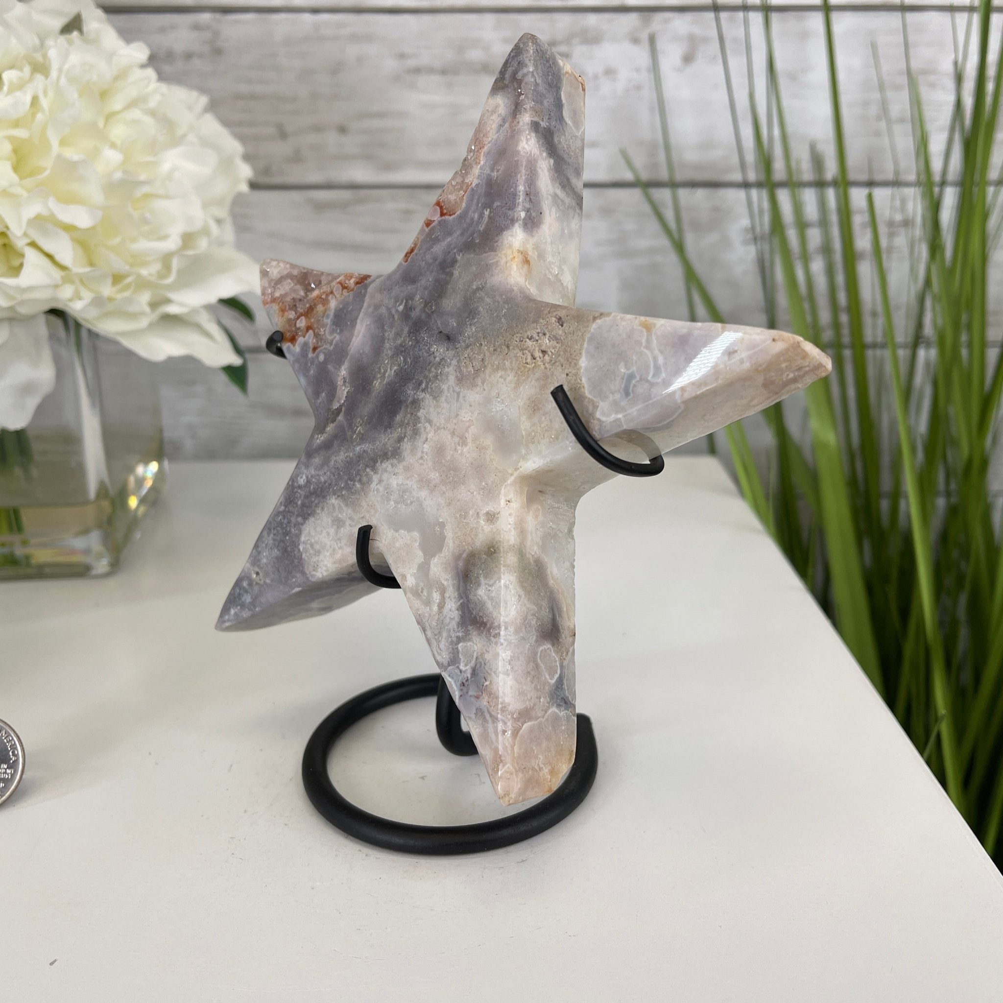 Pink Amethyst Star on a Metal Stand 7.25" Tall #5746-0005 by Brazil Gems - Brazil GemsBrazil GemsPink Amethyst Star on a Metal Stand 7.25" Tall #5746-0005 by Brazil GemsStars5746-0005
