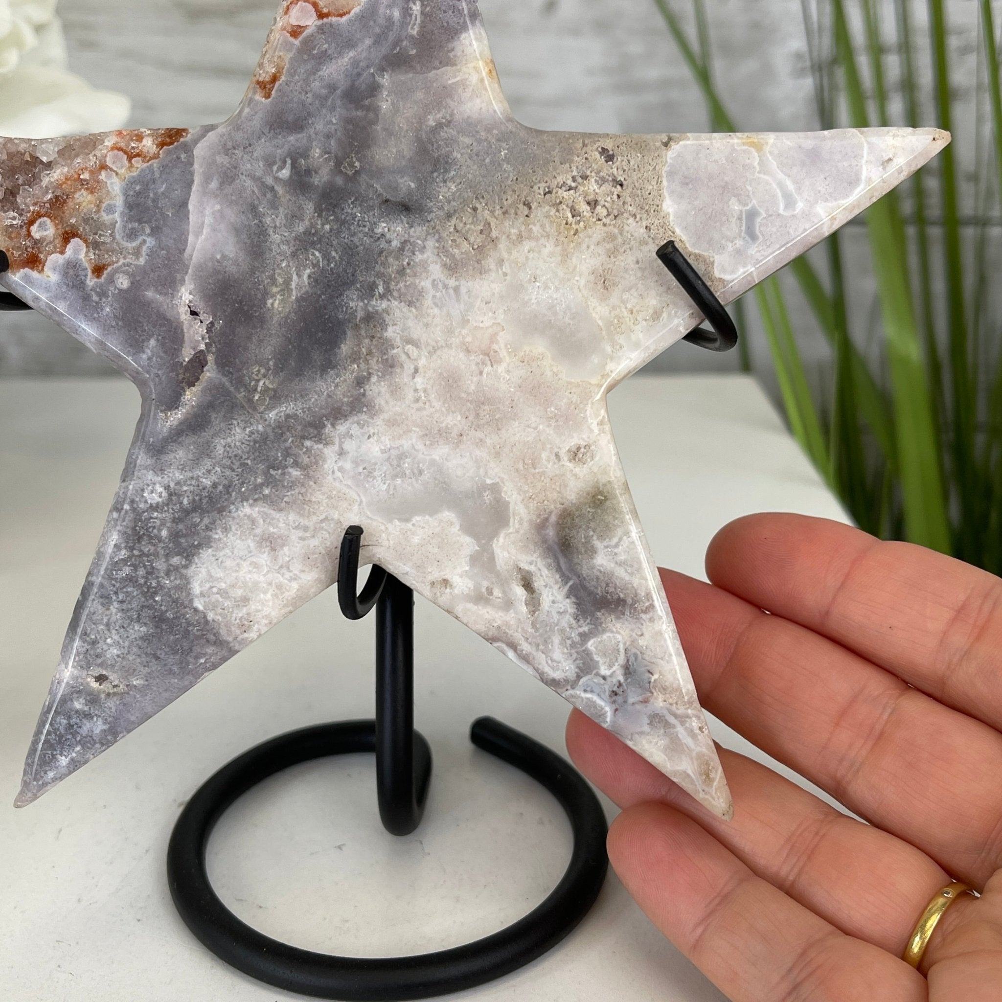 Pink Amethyst Star on a Metal Stand 7.25" Tall #5746-0005 by Brazil Gems - Brazil GemsBrazil GemsPink Amethyst Star on a Metal Stand 7.25" Tall #5746-0005 by Brazil GemsStars5746-0005