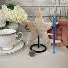 Pink Amethyst Star on a Metal Stand 7.5" Tall #5746-0009 by Brazil Gems - Brazil GemsBrazil GemsPink Amethyst Star on a Metal Stand 7.5" Tall #5746-0009 by Brazil GemsStars5746-0009