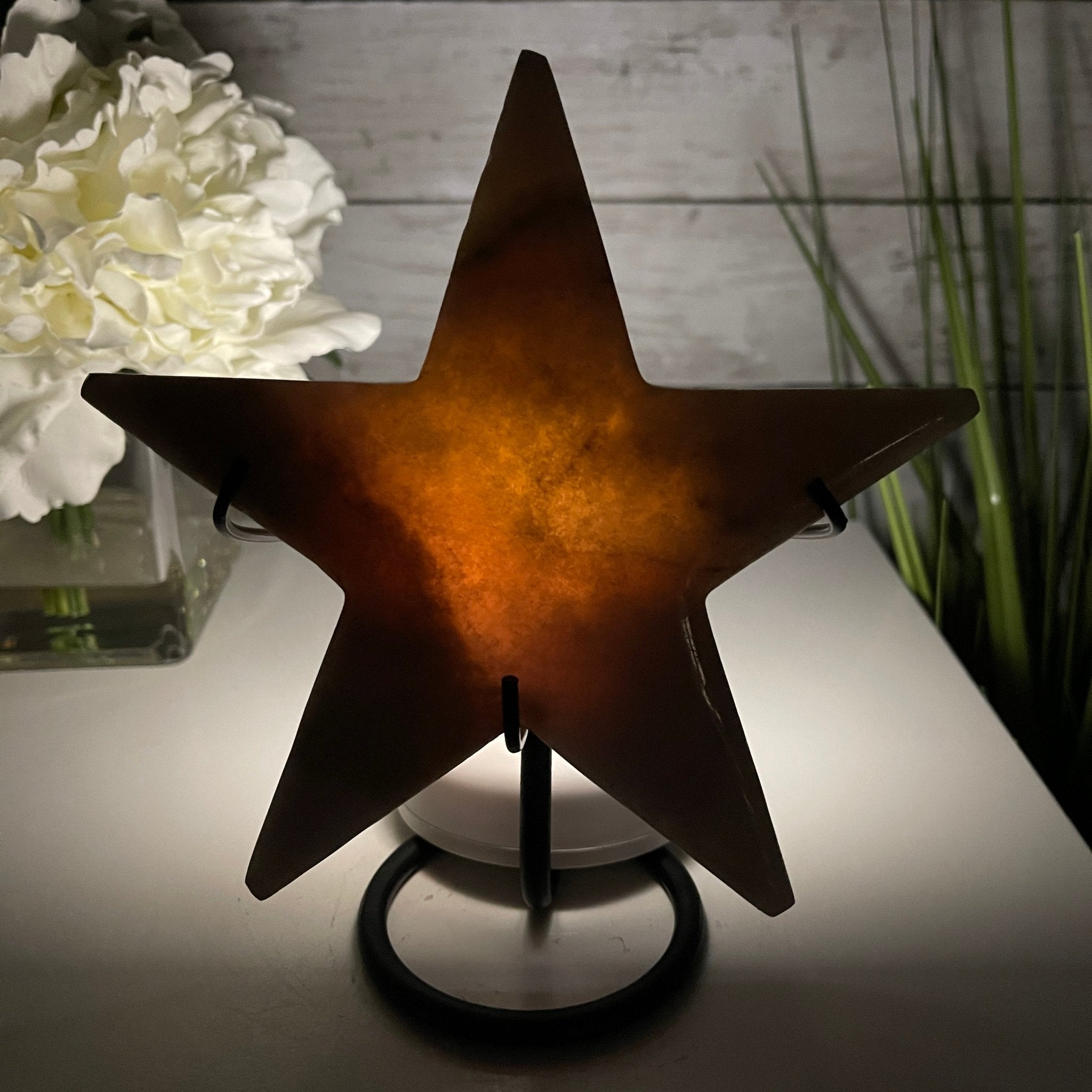 Pink Amethyst Star on a Metal Stand 7.5" Tall #5746-0009 by Brazil Gems - Brazil GemsBrazil GemsPink Amethyst Star on a Metal Stand 7.5" Tall #5746-0009 by Brazil GemsStars5746-0009
