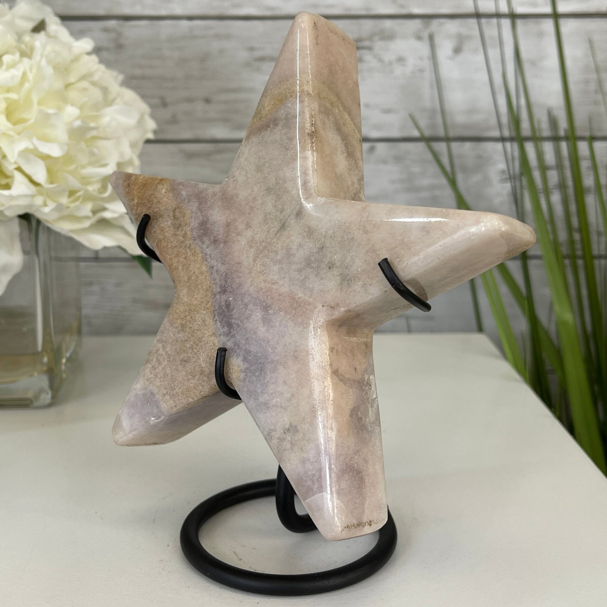 Pink Amethyst Star on a Metal Stand 7.5" Tall #5746-0009 by Brazil Gems - Brazil GemsBrazil GemsPink Amethyst Star on a Metal Stand 7.5" Tall #5746-0009 by Brazil GemsStars5746-0009