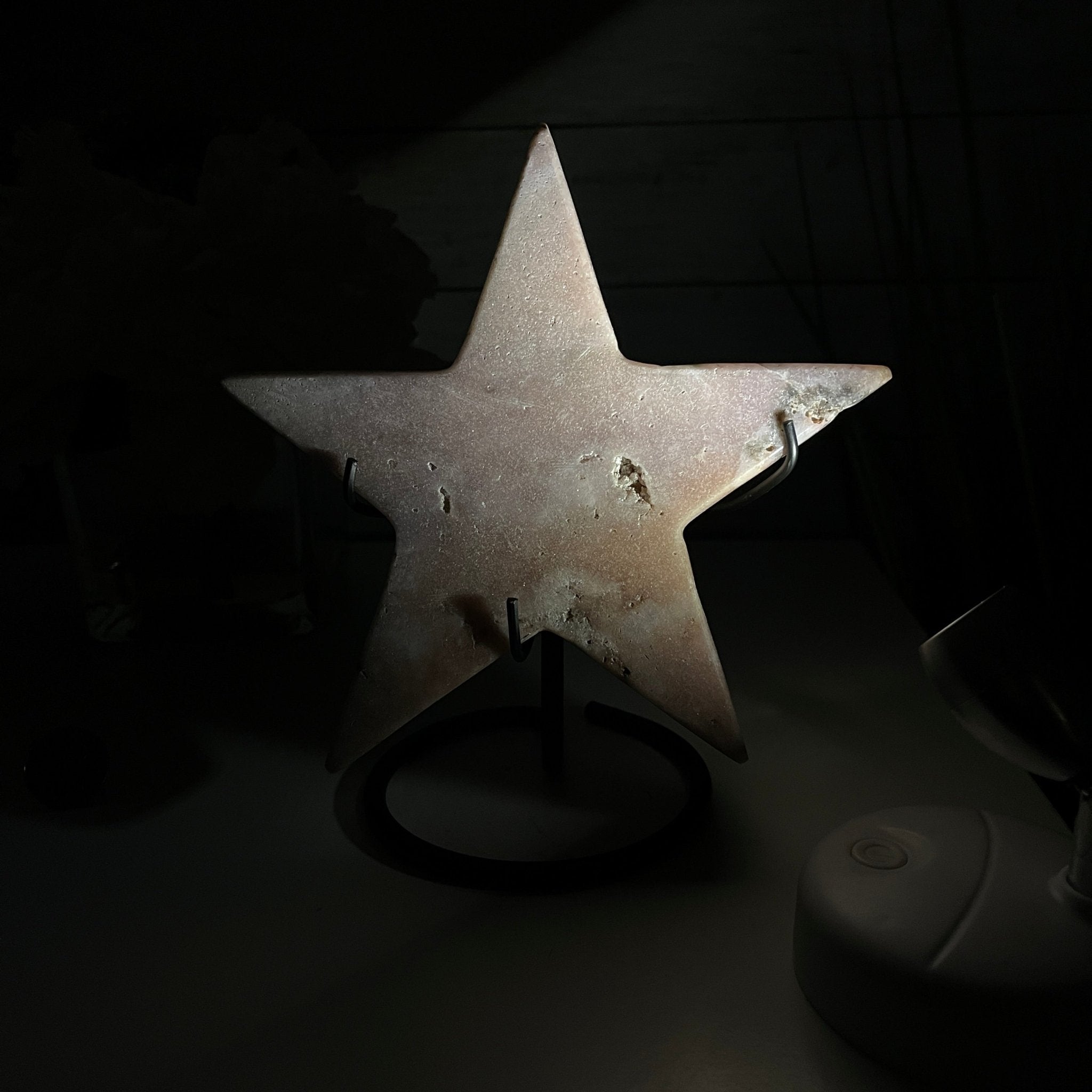 Pink Amethyst Star on a Metal Stand 7.5" Tall #5746-0014 by Brazil Gems - Brazil GemsBrazil GemsPink Amethyst Star on a Metal Stand 7.5" Tall #5746-0014 by Brazil GemsStars5746-0014