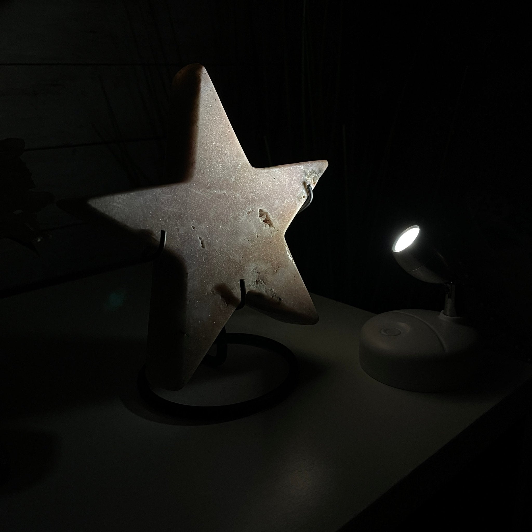 Pink Amethyst Star on a Metal Stand 7.5" Tall #5746-0014 by Brazil Gems - Brazil GemsBrazil GemsPink Amethyst Star on a Metal Stand 7.5" Tall #5746-0014 by Brazil GemsStars5746-0014