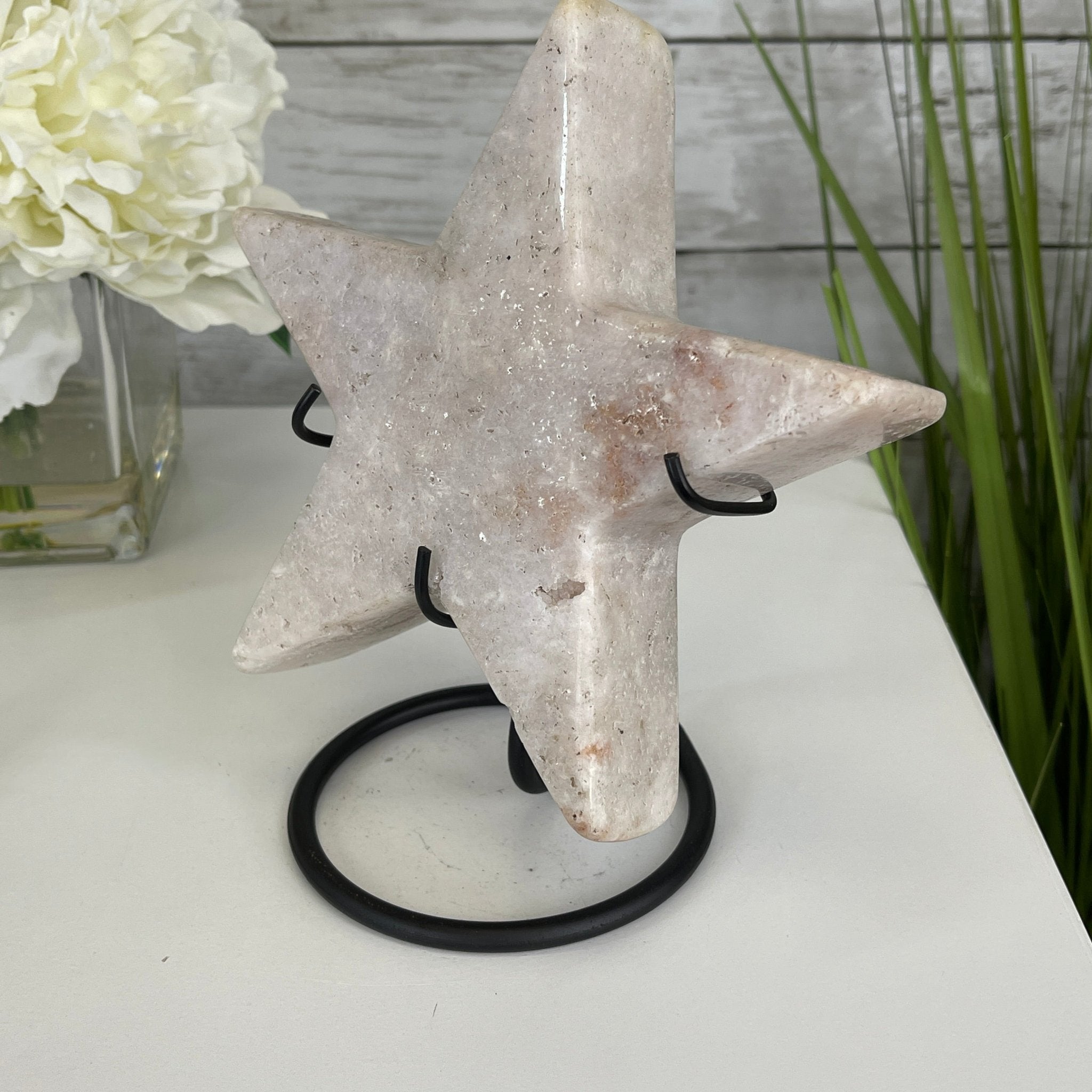 Pink Amethyst Star on a Metal Stand 7.6" Tall #5746-0018 by Brazil Gems - Brazil GemsBrazil GemsPink Amethyst Star on a Metal Stand 7.6" Tall #5746-0018 by Brazil GemsStars5746-0018