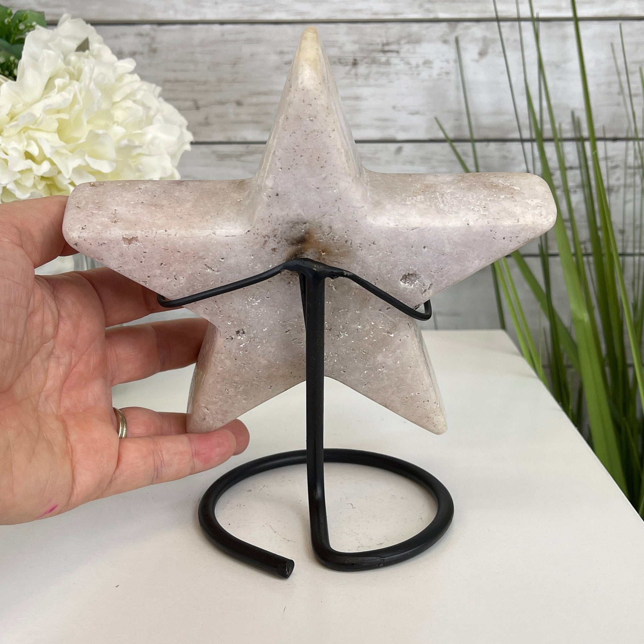 Pink Amethyst Star on a Metal Stand 7.6" Tall #5746-0018 by Brazil Gems - Brazil GemsBrazil GemsPink Amethyst Star on a Metal Stand 7.6" Tall #5746-0018 by Brazil GemsStars5746-0018