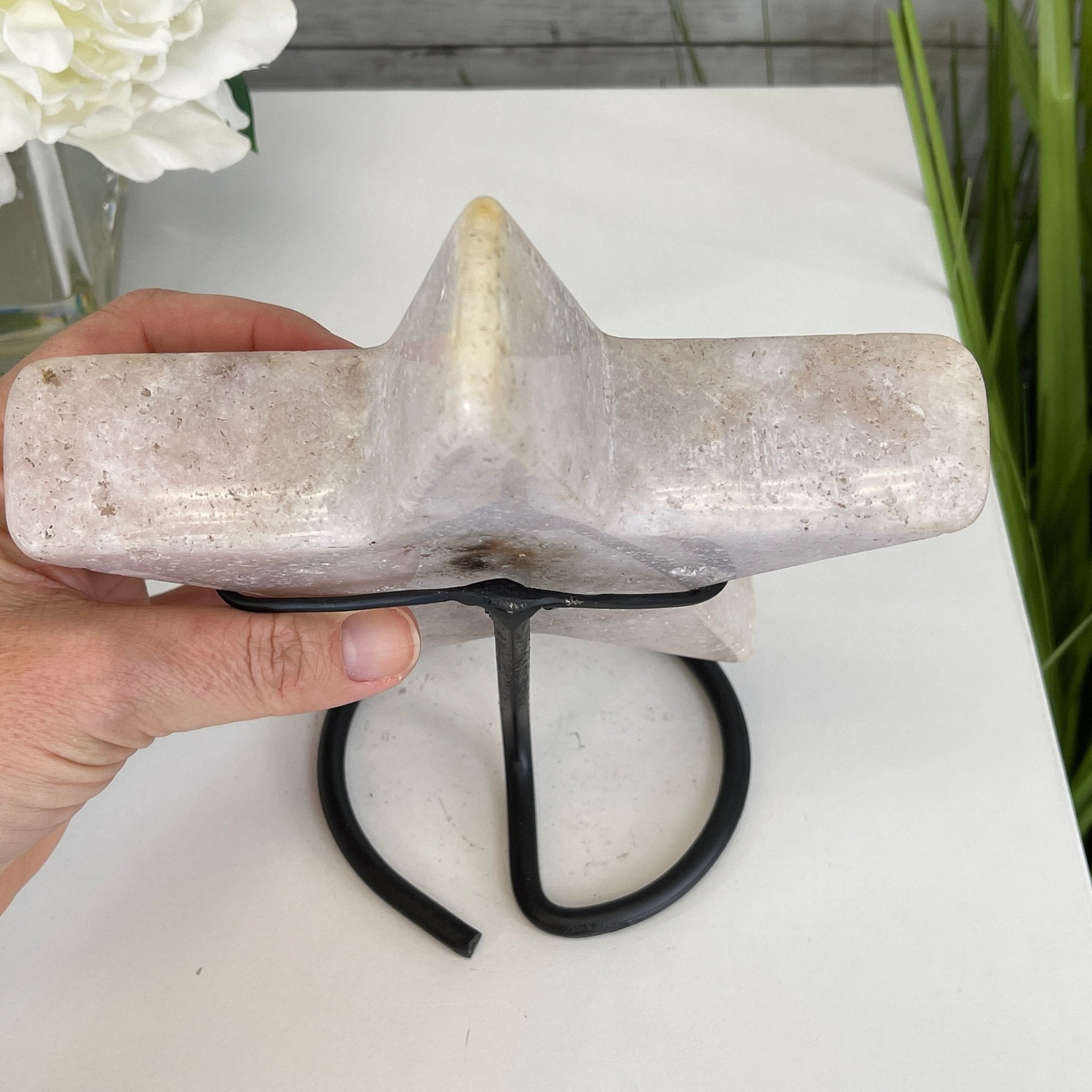 Pink Amethyst Star on a Metal Stand 7.6" Tall #5746-0018 by Brazil Gems - Brazil GemsBrazil GemsPink Amethyst Star on a Metal Stand 7.6" Tall #5746-0018 by Brazil GemsStars5746-0018