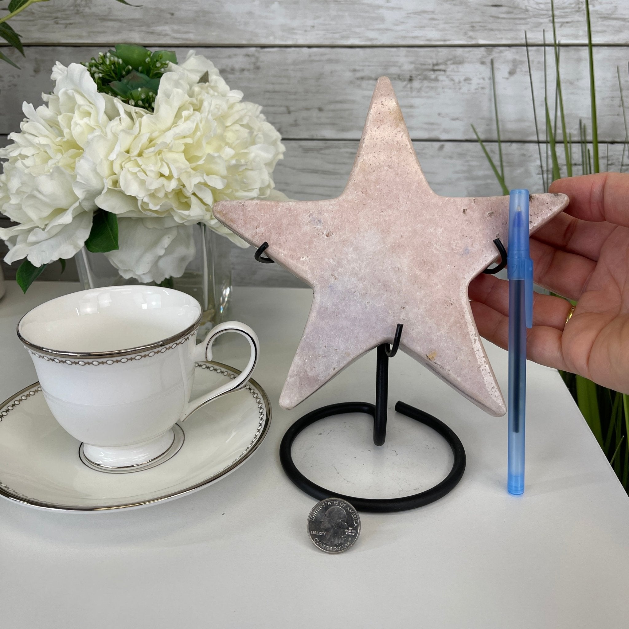 Pink Amethyst Star on a Metal Stand 8" Tall #5746-0015 by Brazil Gems - Brazil GemsBrazil GemsPink Amethyst Star on a Metal Stand 8" Tall #5746-0015 by Brazil GemsStars5746-0015