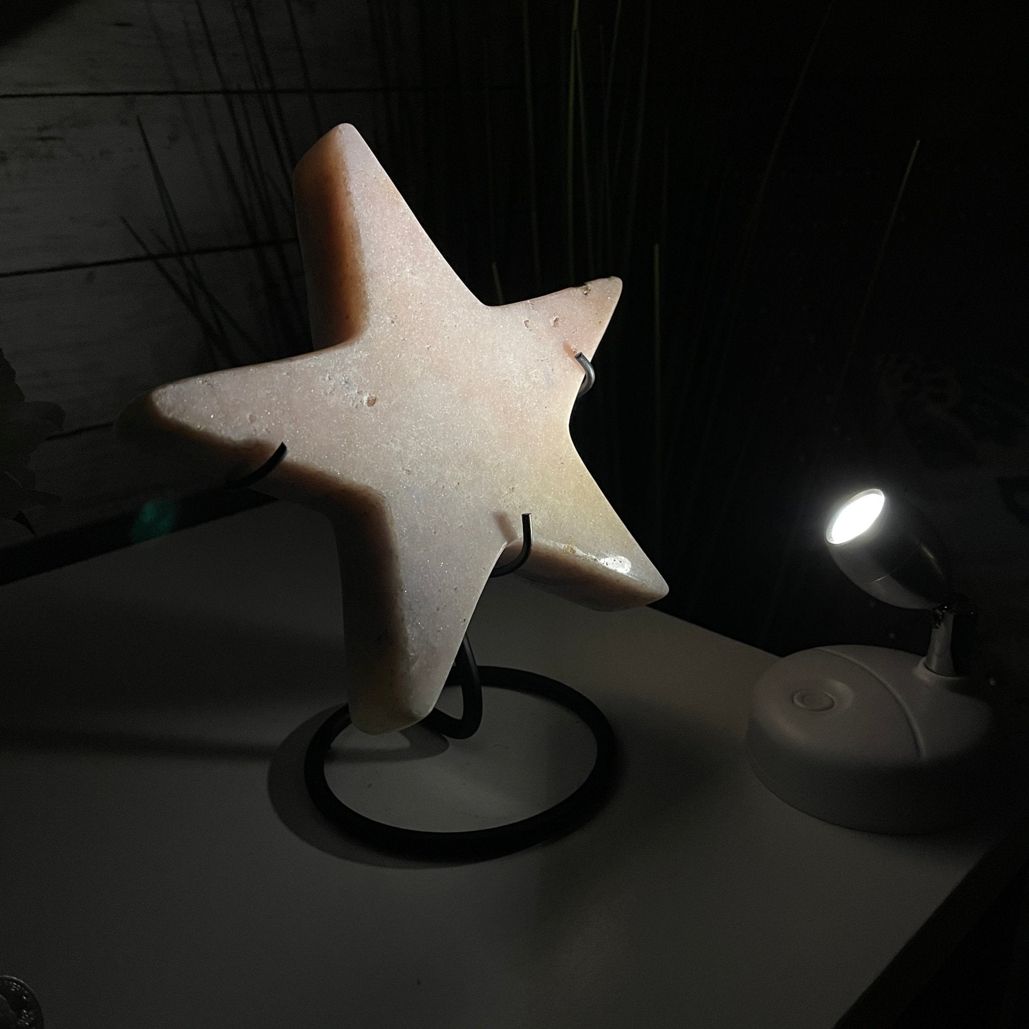 Pink Amethyst Star on a Metal Stand 8" Tall #5746-0015 by Brazil Gems - Brazil GemsBrazil GemsPink Amethyst Star on a Metal Stand 8" Tall #5746-0015 by Brazil GemsStars5746-0015