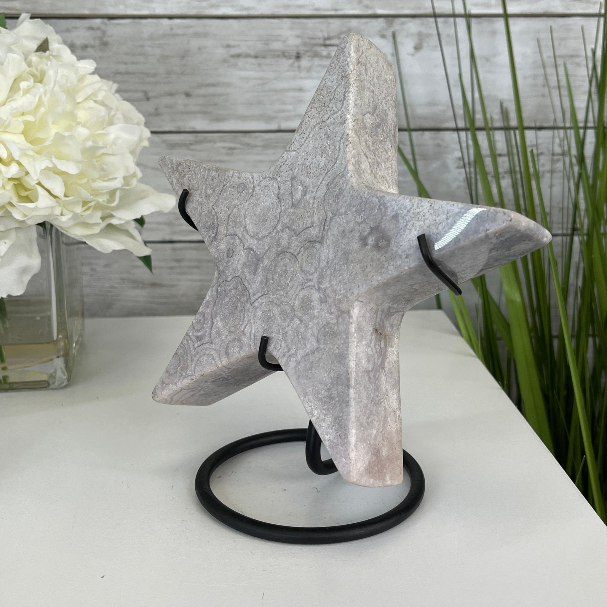 Pink Amethyst Star on a Metal Stand 8" Tall #5746-0017 by Brazil Gems - Brazil GemsBrazil GemsPink Amethyst Star on a Metal Stand 8" Tall #5746-0017 by Brazil GemsStars5746-0017