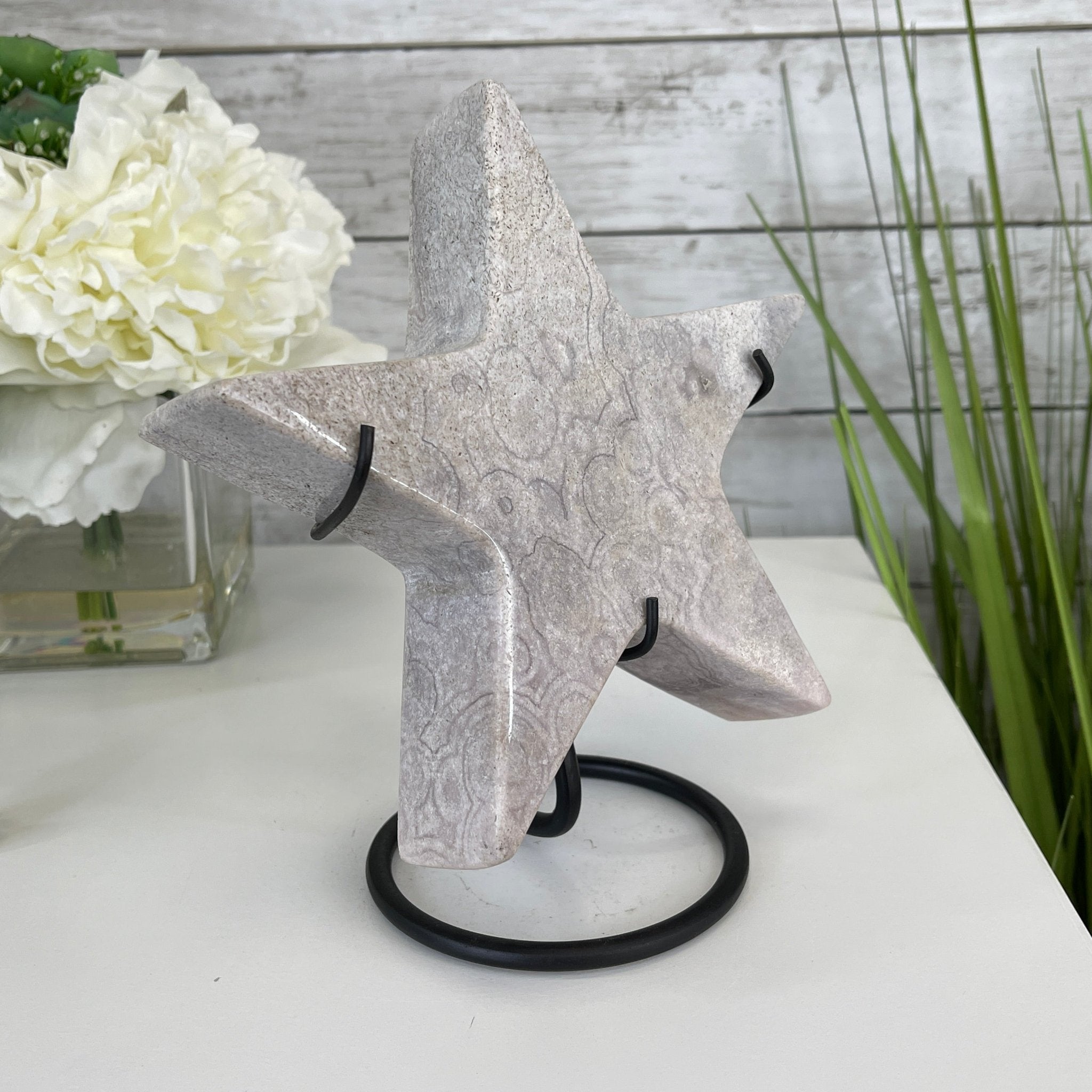 Pink Amethyst Star on a Metal Stand 8" Tall #5746-0017 by Brazil Gems - Brazil GemsBrazil GemsPink Amethyst Star on a Metal Stand 8" Tall #5746-0017 by Brazil GemsStars5746-0017