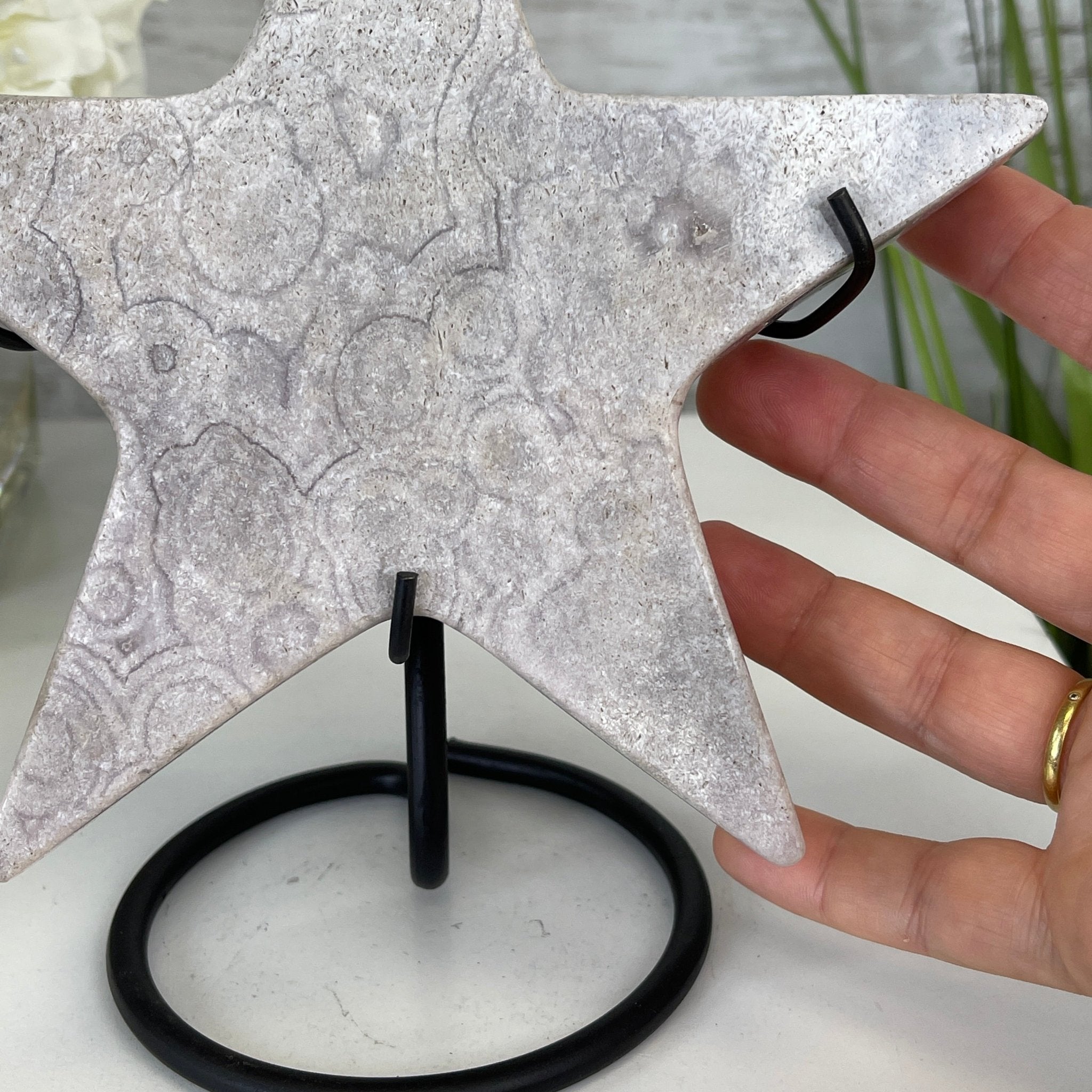 Pink Amethyst Star on a Metal Stand 8" Tall #5746-0017 by Brazil Gems - Brazil GemsBrazil GemsPink Amethyst Star on a Metal Stand 8" Tall #5746-0017 by Brazil GemsStars5746-0017