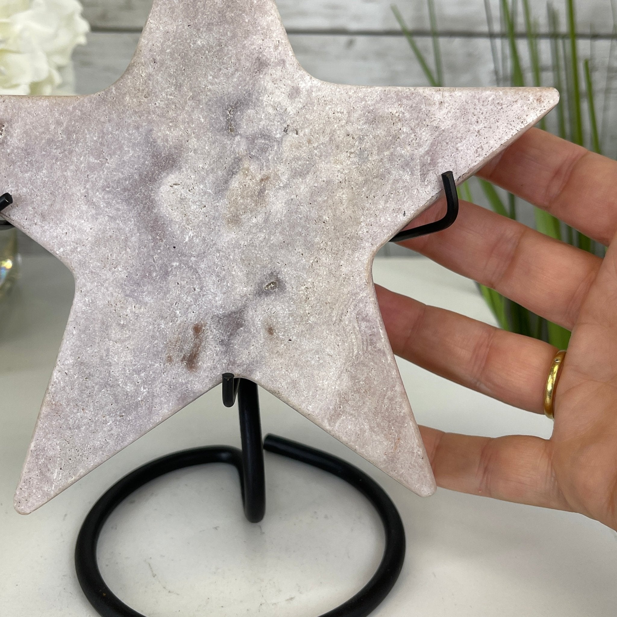 Pink Amethyst Star on a Metal Stand 8.25" Tall #5746-0020 by Brazil Gems - Brazil GemsBrazil GemsPink Amethyst Star on a Metal Stand 8.25" Tall #5746-0020 by Brazil GemsStars5746-0020
