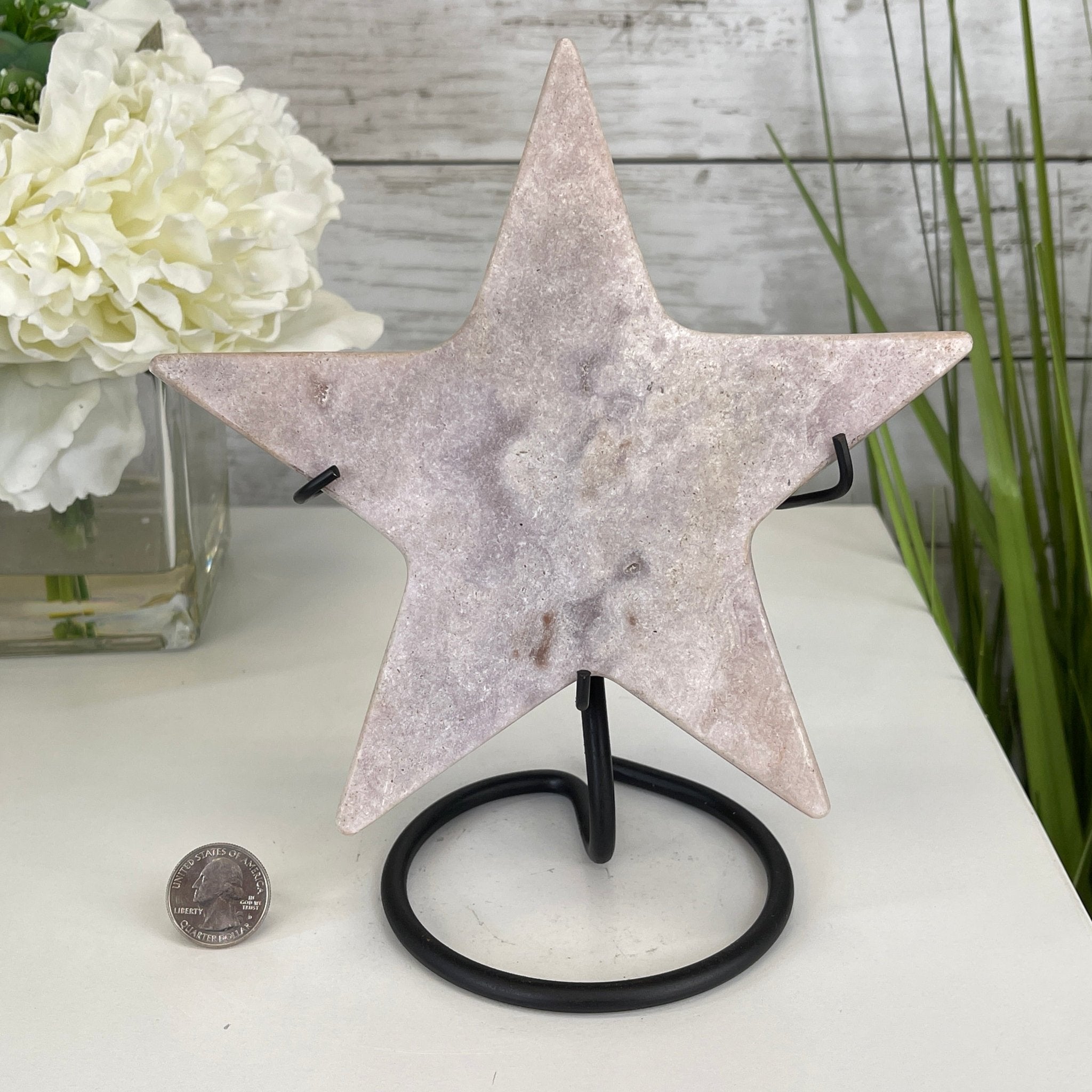 Pink Amethyst Star on a Metal Stand 8.25" Tall #5746-0020 by Brazil Gems - Brazil GemsBrazil GemsPink Amethyst Star on a Metal Stand 8.25" Tall #5746-0020 by Brazil GemsStars5746-0020