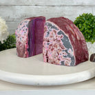 Pink Dyed Brazilian Agate Stone Bookends, 10.9 lbs & 5" tall #5151PA-027 - Brazil GemsBrazil GemsPink Dyed Brazilian Agate Stone Bookends, 10.9 lbs & 5" tall #5151PA-027Bookends5151PA-027
