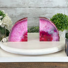 Pink Dyed Brazilian Agate Stone Bookends, 10.9 lbs & 5" tall #5151PA-027 - Brazil GemsBrazil GemsPink Dyed Brazilian Agate Stone Bookends, 10.9 lbs & 5" tall #5151PA-027Bookends5151PA-027