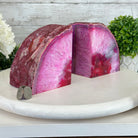Pink Dyed Brazilian Agate Stone Bookends, 10.9 lbs & 5" tall #5151PA-027 - Brazil GemsBrazil GemsPink Dyed Brazilian Agate Stone Bookends, 10.9 lbs & 5" tall #5151PA-027Bookends5151PA-027