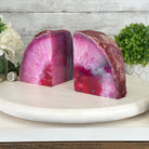 Pink Dyed Brazilian Agate Stone Bookends, 10.9 lbs & 5" tall #5151PA-027 - Brazil GemsBrazil GemsPink Dyed Brazilian Agate Stone Bookends, 10.9 lbs & 5" tall #5151PA-027Bookends5151PA-027