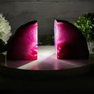 Pink Dyed Brazilian Agate Stone Bookends, 10.9 lbs & 5" tall #5151PA-027 - Brazil GemsBrazil GemsPink Dyed Brazilian Agate Stone Bookends, 10.9 lbs & 5" tall #5151PA-027Bookends5151PA-027