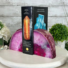 Pink Dyed Brazilian Agate Stone Bookends, 10.9 lbs & 5" tall #5151PA-027 - Brazil GemsBrazil GemsPink Dyed Brazilian Agate Stone Bookends, 10.9 lbs & 5" tall #5151PA-027Bookends5151PA-027