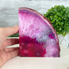 Pink Dyed Brazilian Agate Stone Bookends, 10.9 lbs & 5" tall #5151PA-027 - Brazil GemsBrazil GemsPink Dyed Brazilian Agate Stone Bookends, 10.9 lbs & 5" tall #5151PA-027Bookends5151PA-027