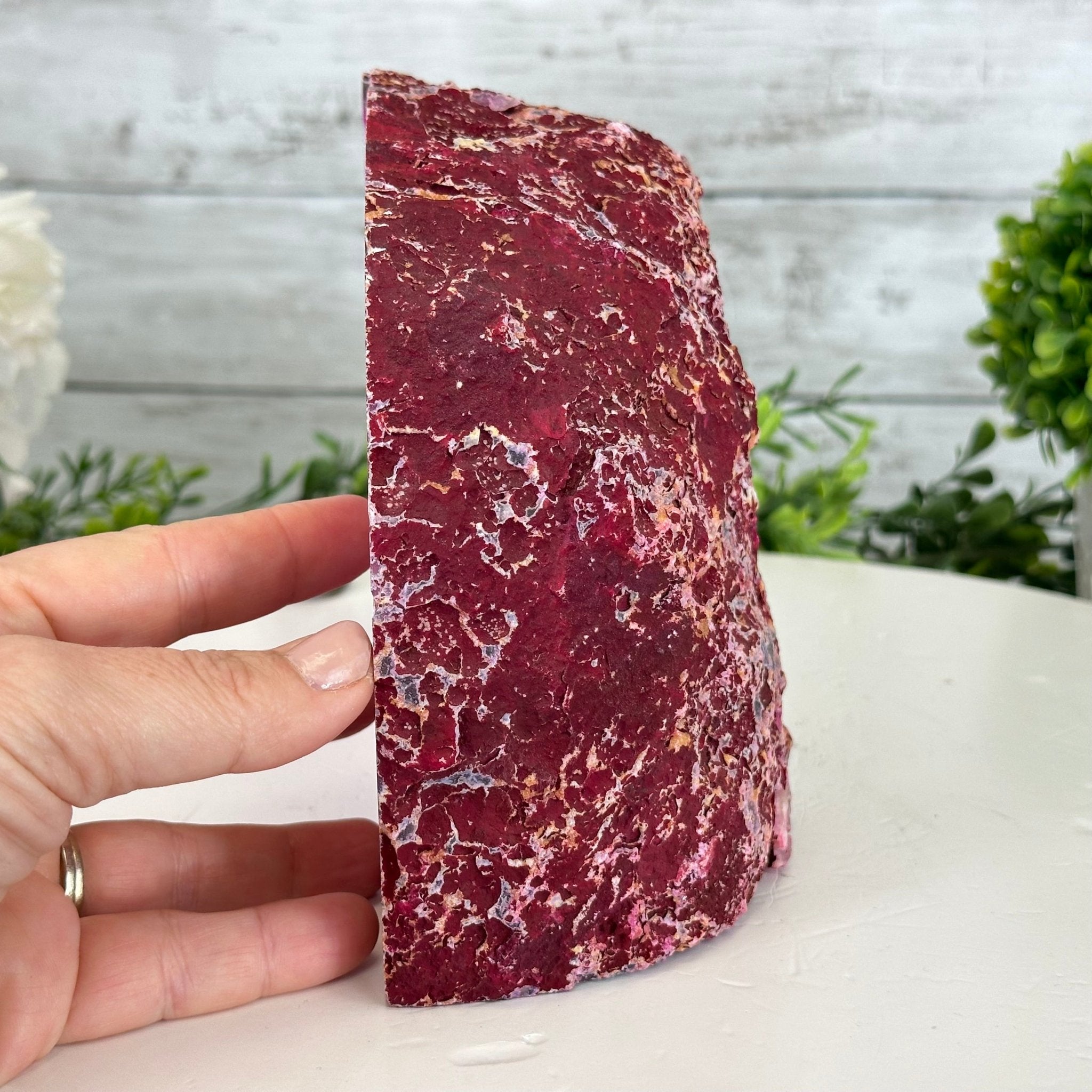 Pink Dyed Brazilian Agate Stone Bookends, 12.7 lbs & 5.9" tall #5151PA-026 - Brazil GemsBrazil GemsPink Dyed Brazilian Agate Stone Bookends, 12.7 lbs & 5.9" tall #5151PA-026Bookends5151PA-026