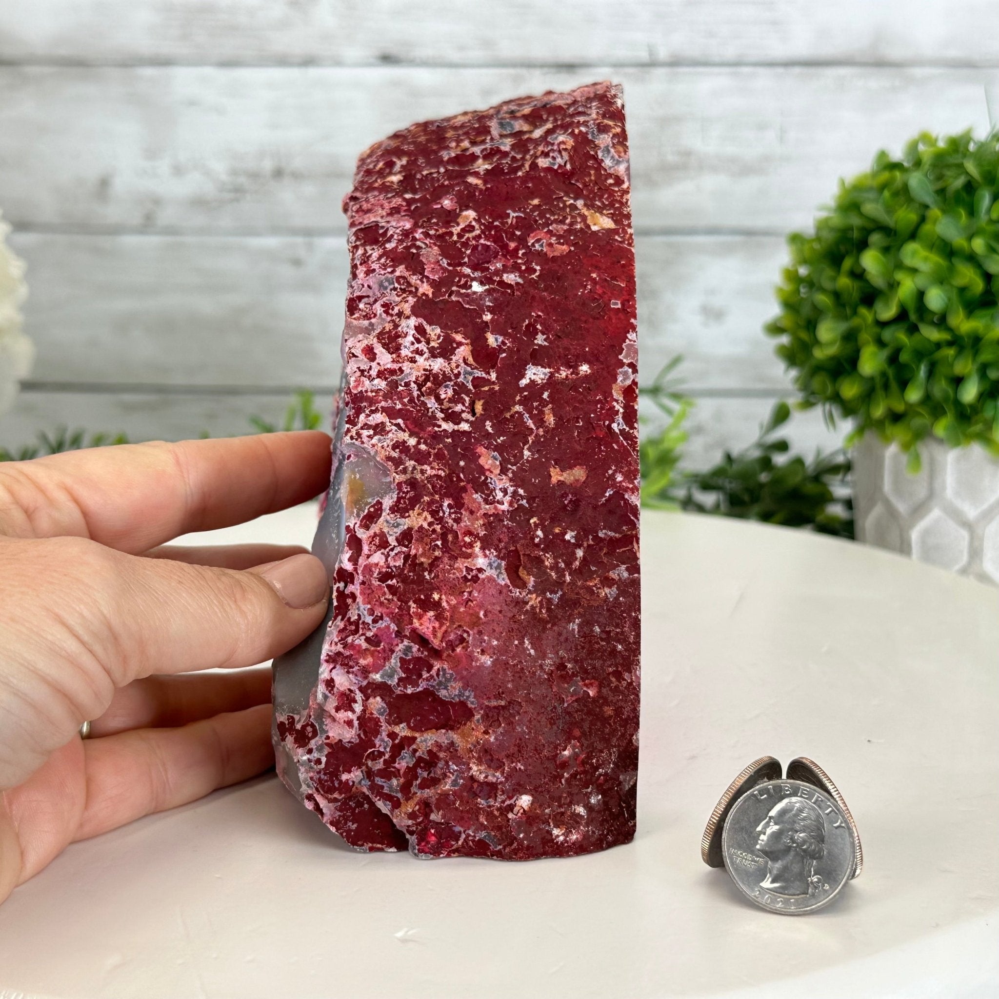 Pink Dyed Brazilian Agate Stone Bookends, 12.7 lbs & 5.9" tall #5151PA-026 - Brazil GemsBrazil GemsPink Dyed Brazilian Agate Stone Bookends, 12.7 lbs & 5.9" tall #5151PA-026Bookends5151PA-026