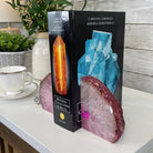 Pink Dyed Brazilian Agate Stone Bookends, 4.5" tall & 6 lbs #5151-0023 by Brazil Gems - Brazil GemsBrazil GemsPink Dyed Brazilian Agate Stone Bookends, 4.5" tall & 6 lbs #5151-0023 by Brazil GemsBookends5151PA-023