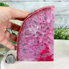 Pink Dyed Brazilian Agate Stone Bookends, 9.5 lbs & 6" tall #5151PA-025 - Brazil GemsBrazil GemsPink Dyed Brazilian Agate Stone Bookends, 9.5 lbs & 6" tall #5151PA-025Bookends5151PA-025