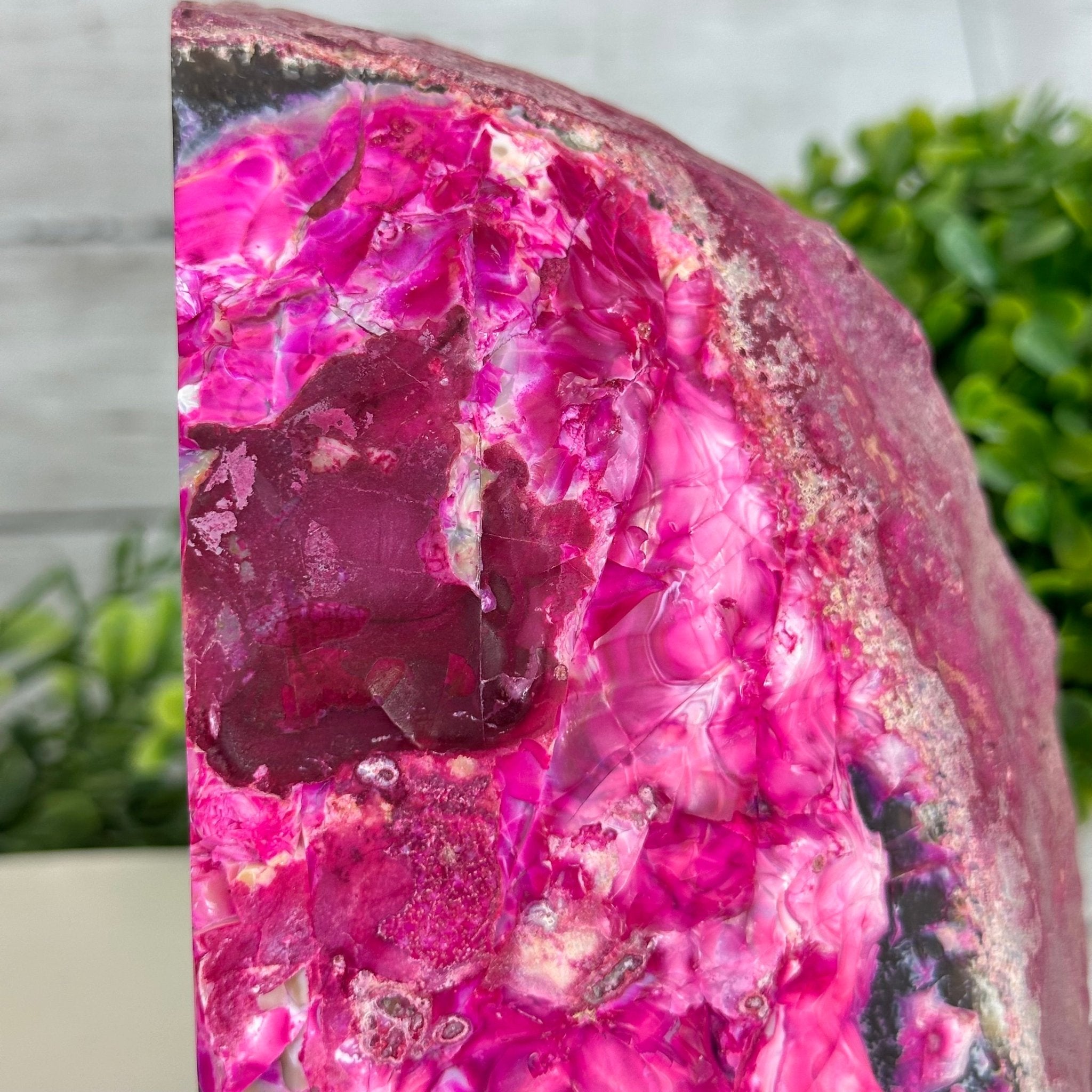 Pink Dyed Brazilian Agate Stone Bookends, 9.5 lbs & 6" tall #5151PA-025 - Brazil GemsBrazil GemsPink Dyed Brazilian Agate Stone Bookends, 9.5 lbs & 6" tall #5151PA-025Bookends5151PA-025