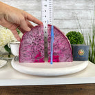 Pink Dyed Brazilian Agate Stone Bookends, 9.5 lbs & 6" tall #5151PA-025 - Brazil GemsBrazil GemsPink Dyed Brazilian Agate Stone Bookends, 9.5 lbs & 6" tall #5151PA-025Bookends5151PA-025