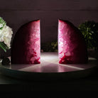 Pink Dyed Brazilian Agate Stone Bookends, 9.5 lbs & 6" tall #5151PA-025 - Brazil GemsBrazil GemsPink Dyed Brazilian Agate Stone Bookends, 9.5 lbs & 6" tall #5151PA-025Bookends5151PA-025