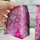 Pink Dyed Brazilian Agate Stone Bookends, 9.5 lbs & 6" tall #5151PA-025 - Brazil GemsBrazil GemsPink Dyed Brazilian Agate Stone Bookends, 9.5 lbs & 6" tall #5151PA-025Bookends5151PA-025