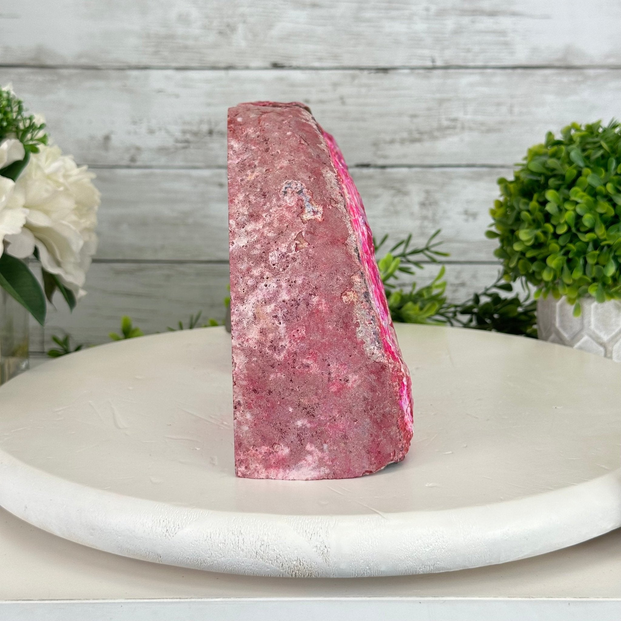 Pink Dyed Brazilian Agate Stone Bookends, 9.5 lbs & 6" tall #5151PA-025 - Brazil GemsBrazil GemsPink Dyed Brazilian Agate Stone Bookends, 9.5 lbs & 6" tall #5151PA-025Bookends5151PA-025