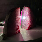 Pink Dyed Brazilian Agate Stone Bookends, 9.5 lbs & 6" tall #5151PA-025 - Brazil GemsBrazil GemsPink Dyed Brazilian Agate Stone Bookends, 9.5 lbs & 6" tall #5151PA-025Bookends5151PA-025