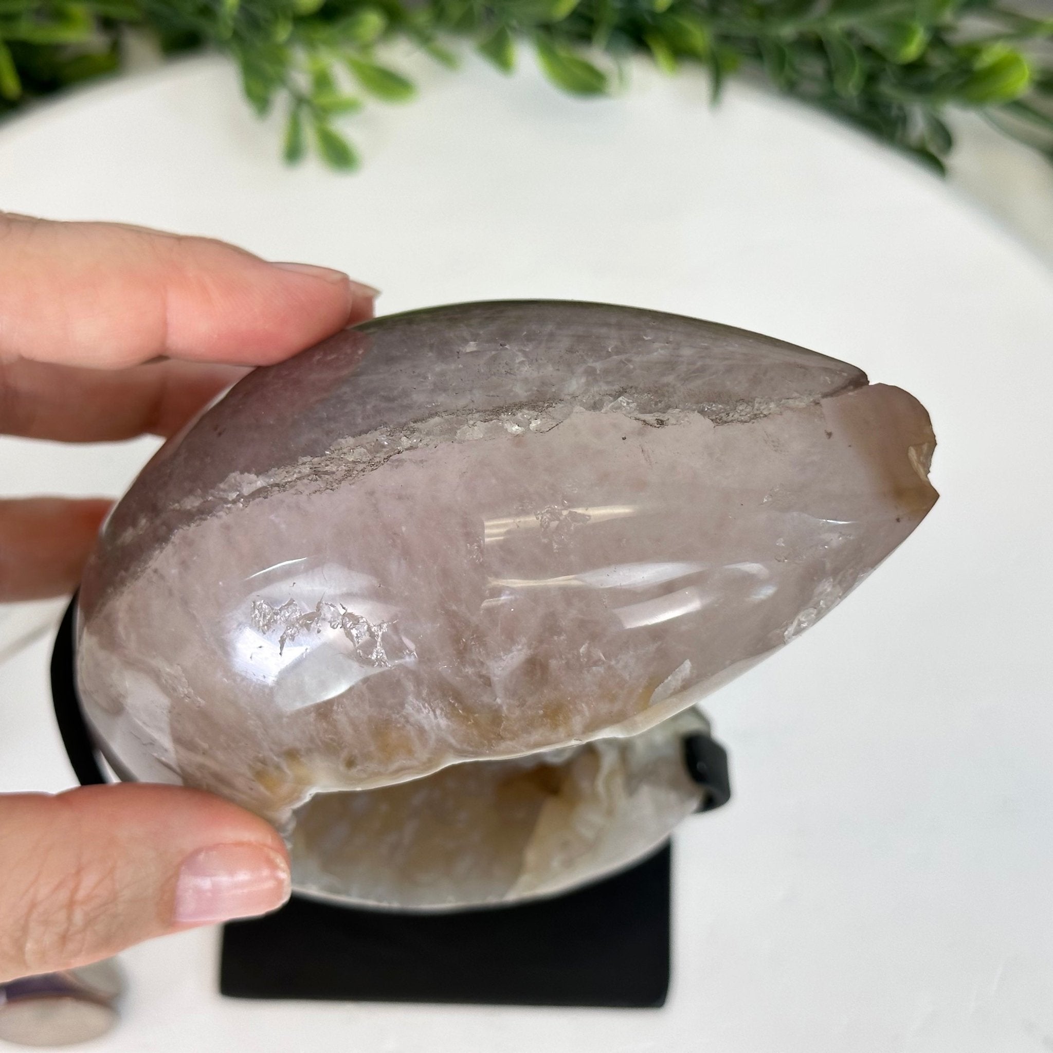 Polished Agate Crescent Moon on a Stand, 2.7 lbs & 7.75" Tall #5740NA-001 - Brazil GemsBrazil GemsPolished Agate Crescent Moon on a Stand, 2.7 lbs & 7.75" Tall #5740NA-001Crescent Moons5740NA-001