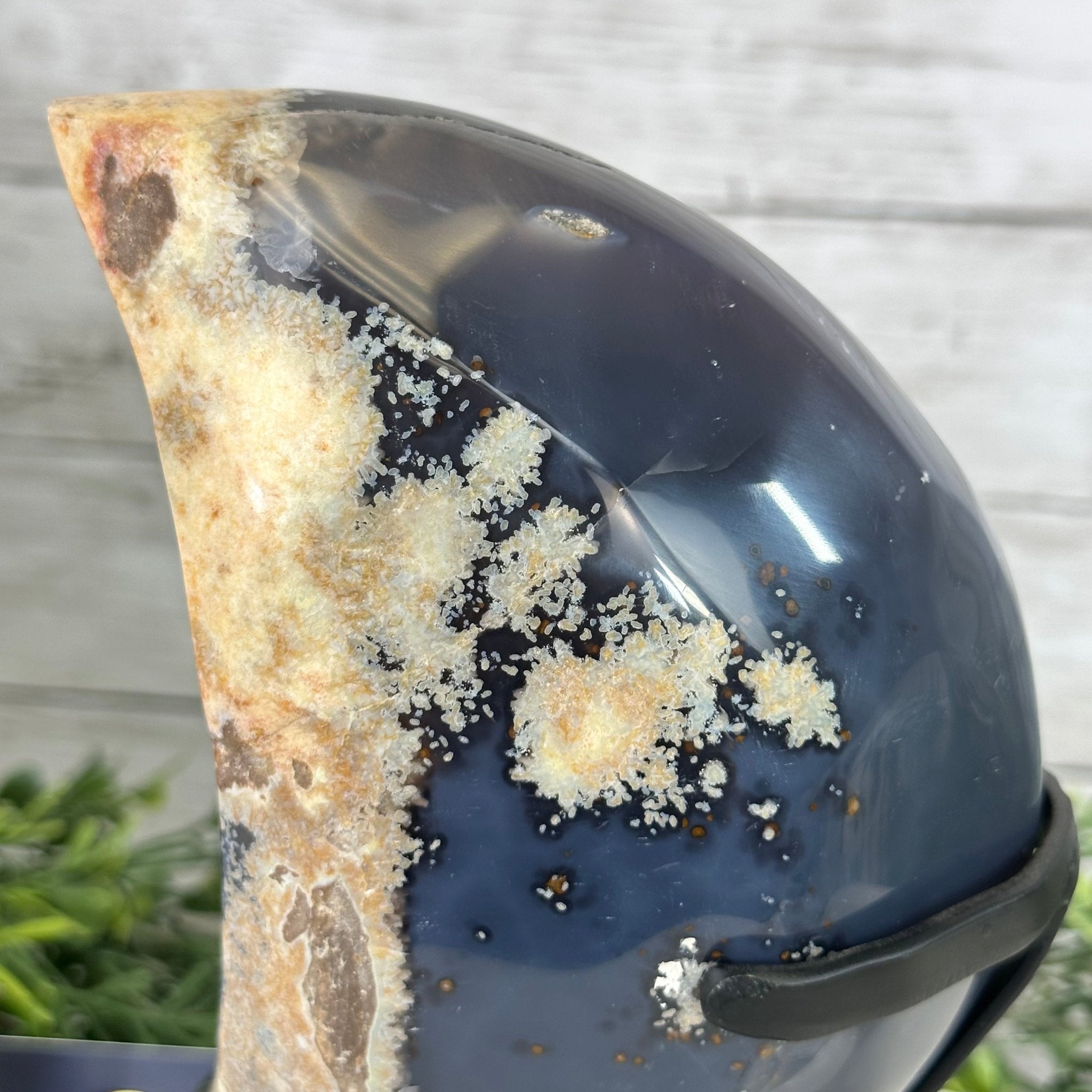 Polished Agate Crescent Moon on a Stand, 4.2 lbs & 9.5" Tall #5740NA-004 - Brazil GemsBrazil GemsPolished Agate Crescent Moon on a Stand, 4.2 lbs & 9.5" Tall #5740NA-004Crescent Moons5740NA-004