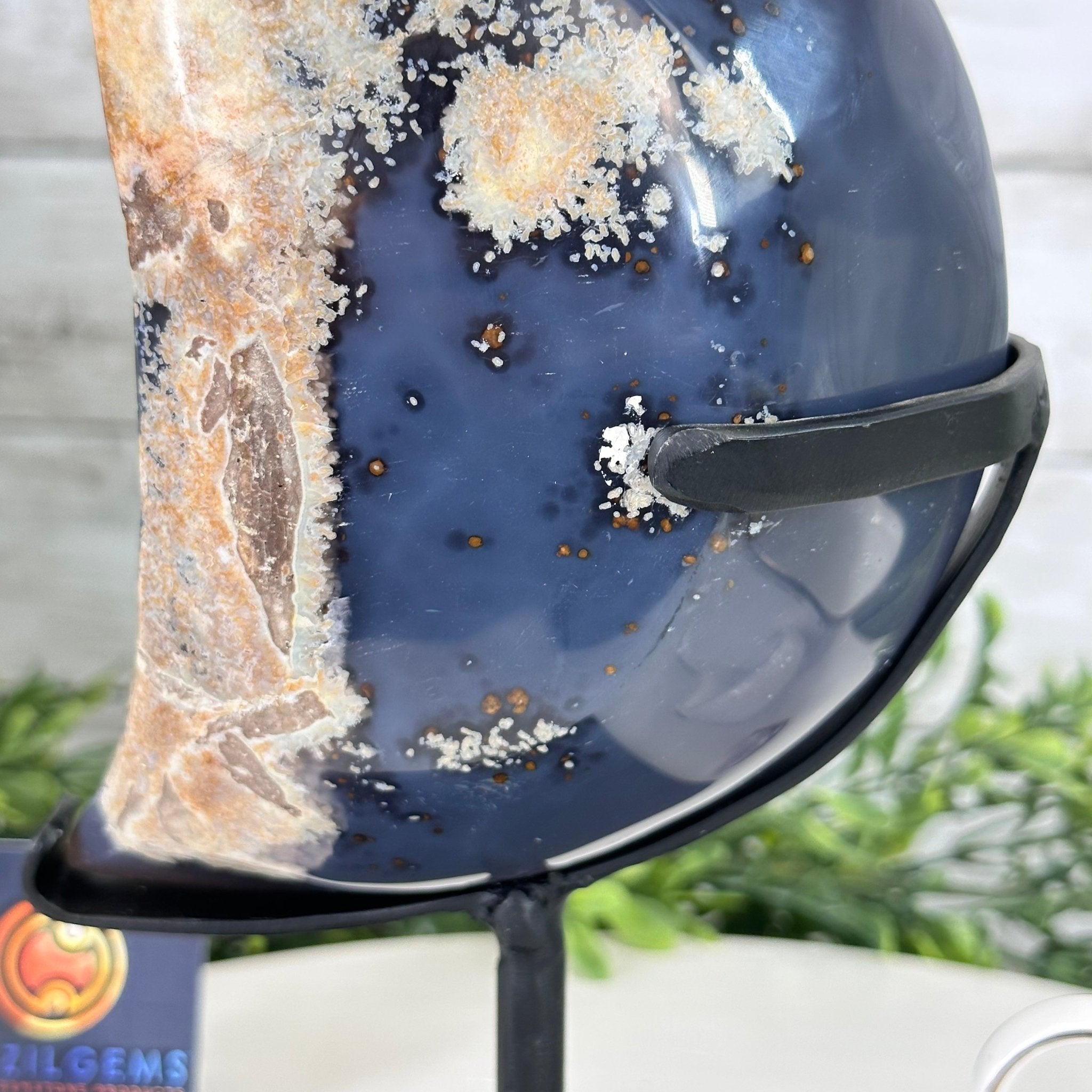 Polished Agate Crescent Moon on a Stand, 4.2 lbs & 9.5" Tall #5740NA-004 - Brazil GemsBrazil GemsPolished Agate Crescent Moon on a Stand, 4.2 lbs & 9.5" Tall #5740NA-004Crescent Moons5740NA-004